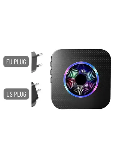 Wireless Door Bell Colorful Light Flashing Adjustable Volume Home Doorbell, 1 Transmitter+1 Receiver - EU Plug N65-1T1 - White