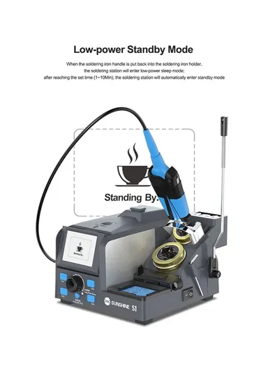 Intelligent Precision Soldering Station Smart Sleep Color Screen Display Soldering Station S1 - EU Plug