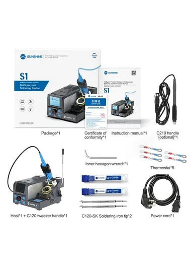Intelligent Precision Soldering Station Smart Sleep Color Screen Display Soldering Station S1 - EU Plug
