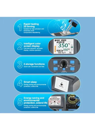 Intelligent Precision Soldering Station Smart Sleep Color Screen Display Soldering Station S1 - EU Plug