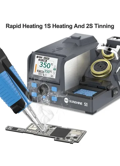 Intelligent Precision Soldering Station Smart Sleep Color Screen Display Soldering Station S1 - EU Plug