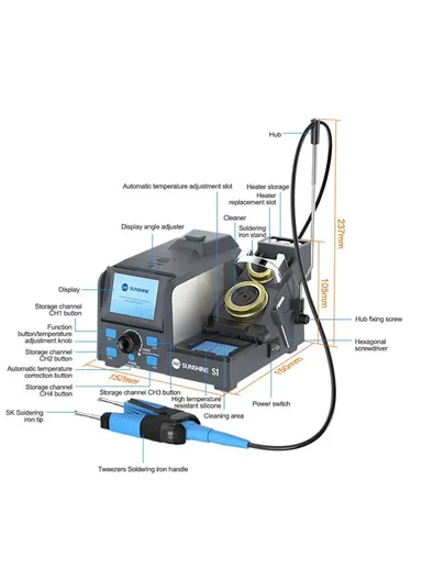 Intelligent Precision Soldering Station Smart Sleep Color Screen Display Soldering Station S1 - EU Plug