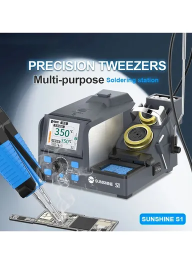 Intelligent Precision Soldering Station Smart Sleep Color Screen Display Soldering Station S1 - EU Plug