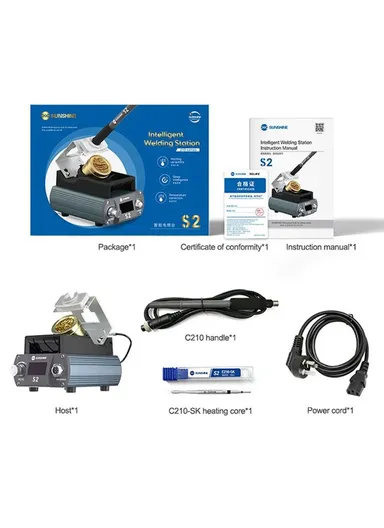 Precise Soldering Station Digital Display Soldering Station for C210 Soldering Iron Tips S2 - EU Plug
