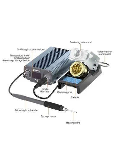 Precise Soldering Station Digital Display Soldering Station for C210 Soldering Iron Tips S2 - EU Plug