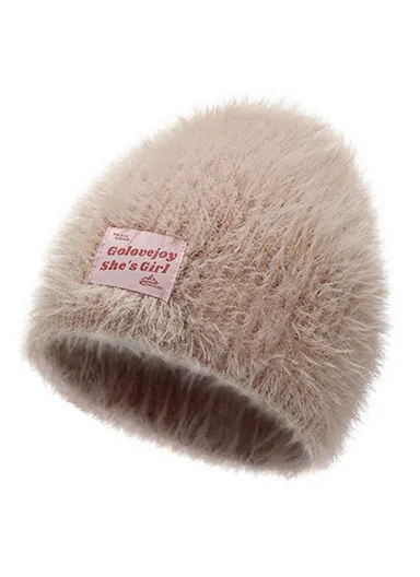Women's Faux Mink Fur Winter Hat Windproof Warm Ear Protection Cap With High Elasticity One Size DMZ97 - Pink