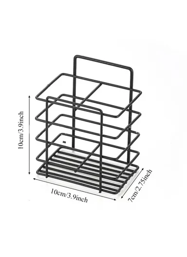 6Pcs / Set 6-Hook Style Punch-Free Carbon Steel Storage Basket Bathroom Draining Organization Rack