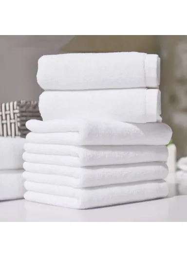 70CMX140CM Cotton Towel Super Absorbent Lightweight Washcloth for Hotel Home Bathroom Spa Gym - White 