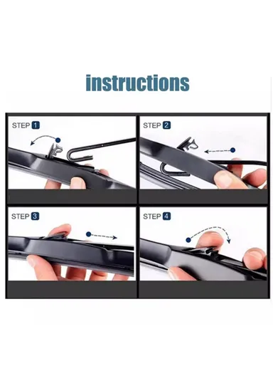 17" 2Pcs Universal Three-Stage Car Wiper Blade ABS + Rubber Noiseless Vehicle Wiper Blade