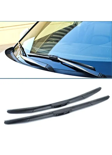 17" 2Pcs Universal Three-Stage Car Wiper Blade ABS + Rubber Noiseless Vehicle Wiper Blade