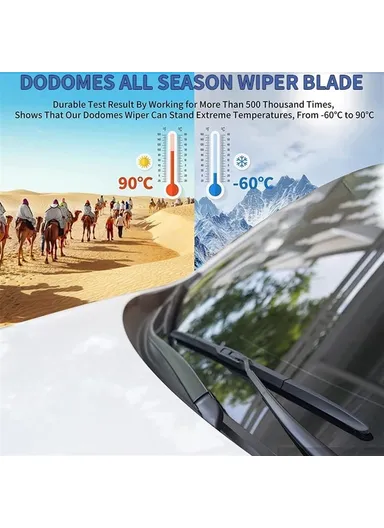 19" 2Pcs Universal Three-Stage Car Wiper Blade ABS + Rubber Noiseless Vehicle Wiper Blade