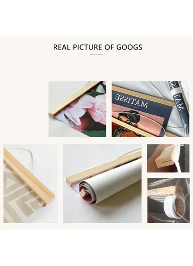 30x40cm Wall Art Hanging Scroll Painting Canvas + Wood Prints Decoration for Home Bedroom Living Room - GH252-7