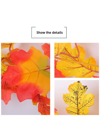 174cm Artificial Autumn Maple Leaf Garland Hanging Decoration for Thanksgiving Day