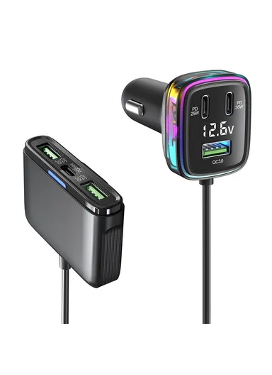 Cable Cigarette Lighter Splitter Car Charger Adapter with Multiple Type-C USB Outputs GC05 