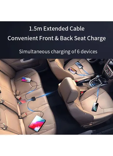 Cable Cigarette Lighter Splitter Car Charger Adapter with Multiple Type-C USB Outputs GC05 