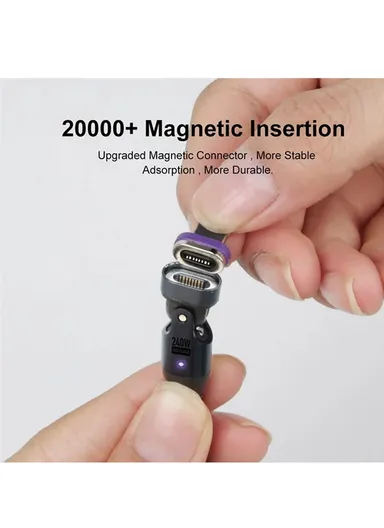 1m 240W 180-Degree Rotatable Connector Data Cable Magnetic Charging Cable US0203 - USB-C To USB-C