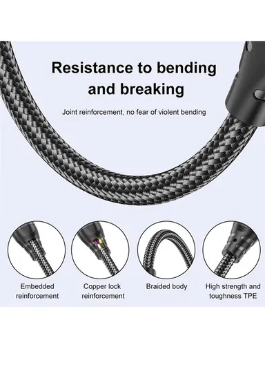 1m 240W 180-Degree Rotatable Connector Data Cable Magnetic Charging Cable US0203 - USB-C To USB-C