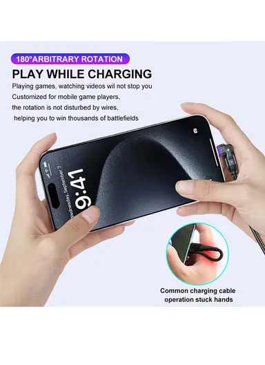 1m 240W 180-Degree Rotatable Connector Data Cable Magnetic Charging Cable US0203 - USB-C To USB-C