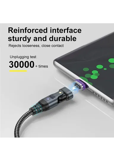 1.8m 240W 180-Degree Rotatable Connector Data Cable Magnetic Charging Cable US0203 - USB-C To USB-C