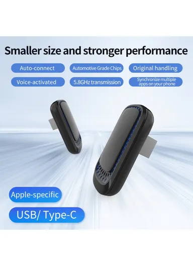 Z1RGB Carplay Auto Box Adapter Plug and Play Car Wired to Wireless Dongle (L5.3 x W2.4)cm - Type-C Elbow