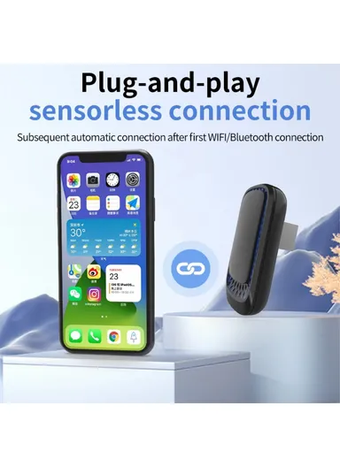 Z1RGB Carplay Auto Box Adapter Plug and Play Car Wired to Wireless Dongle (L5.3 x W2.4)cm - Type-C Elbow
