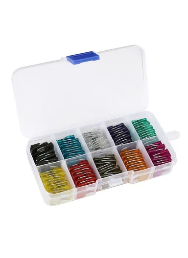 120Pcs/Box Mini Auto Blade Fuses Set 2-35A Assorted Color-coded Carved Amp Rating Fuse