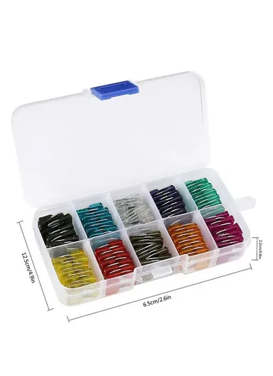 120Pcs/Box Mini Auto Blade Fuses Set 2-35A Assorted Color-coded Carved Amp Rating Fuse
