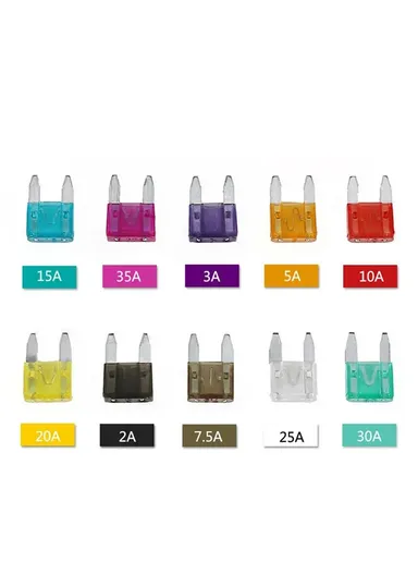 120Pcs/Box Mini Auto Blade Fuses Set 2-35A Assorted Color-coded Carved Amp Rating Fuse