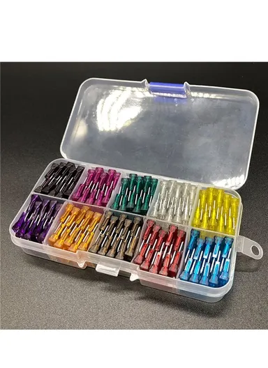 120Pcs/Box Mini Auto Blade Fuses Set 2-35A Assorted Color-coded Carved Amp Rating Fuse