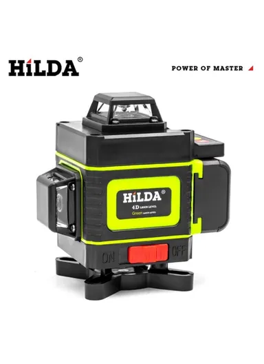 3000mAh Laser Level Self Leveling Green Cross 16 Lines Laser Level 4D Rechargeable Lazer Level for Picture Hanging Home Wall Tile - Yellow / EU Plug