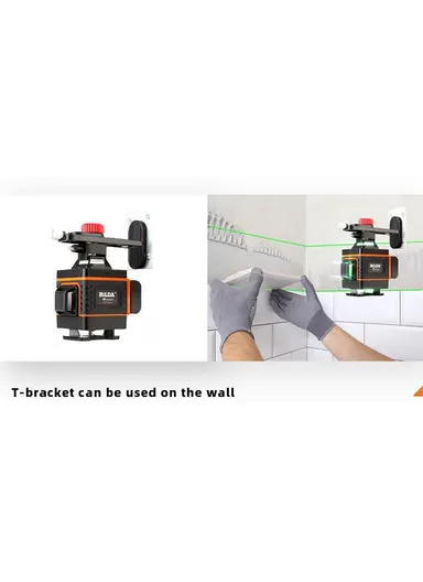 3000mAh Laser Level Self Leveling Green Cross 16 Lines Laser Level 4D Rechargeable Lazer Level for Picture Hanging Home Wall Tile - Yellow / EU Plug