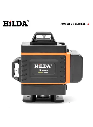 3000mAh Laser Level Self Leveling Green Cross 16 Lines Laser Level 4D Rechargeable Lazer Level for Picture Hanging Home Wall Tile - Orange / EU Plug