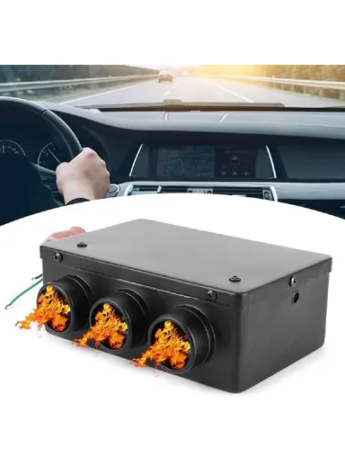 24V 50W Three Hole Car Water Heater Window Defrosting Defogging Vehicle Interior Heater (L25 x W16 x H8.8)cm