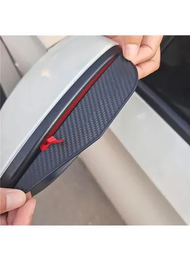 2Pcs Car Rearview Mirror Rain Baffle Carbon Fiber Texture Vehicle Side Mirror PVC Rain Blocker