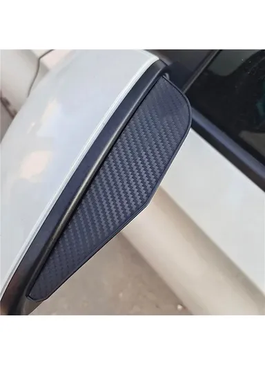 2Pcs Car Rearview Mirror Rain Baffle Carbon Fiber Texture Vehicle Side Mirror PVC Rain Blocker