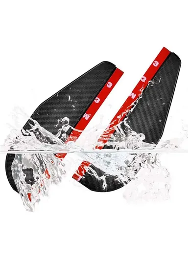 2Pcs Car Rearview Mirror Rain Baffle Carbon Fiber Texture Vehicle Side Mirror PVC Rain Blocker
