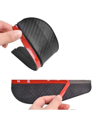 2Pcs Car Rearview Mirror Rain Baffle Carbon Fiber Texture Vehicle Side Mirror PVC Rain Blocker