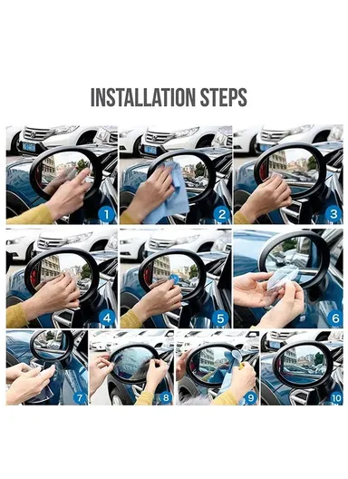 2Pcs Square 15x20cm Car Rear View Mirror Film PET Anti-Fog Rainproof Mirror Film with Tools