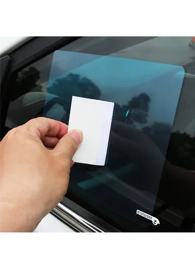 2Pcs Square 17.5x20cm Car Rear View Mirror Film PET Anti-Fog Rainproof Mirror Film with Tools