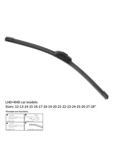 1Pc Universal Car Windshield Wiper Blade ABS + Rubber Noiseless Vehicle Wiper Blade - 17-inch