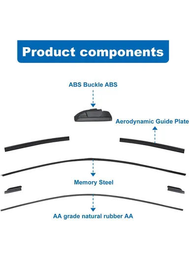 1Pc Universal Car Windshield Wiper Blade ABS + Rubber Noiseless Vehicle Wiper Blade - 30-inch