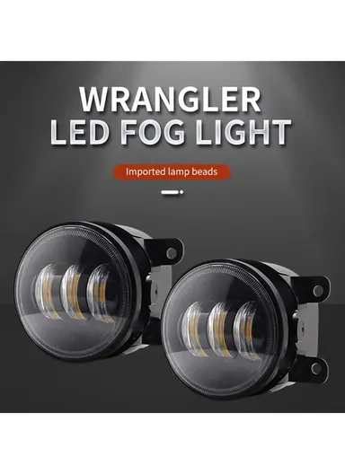 30W 2Pcs for Wrangler / CJ-5 / CJ-7 / CJ-8 SUV LED Fog Light White+Yellow Two Color Headlight Modified Front Fog Lamp