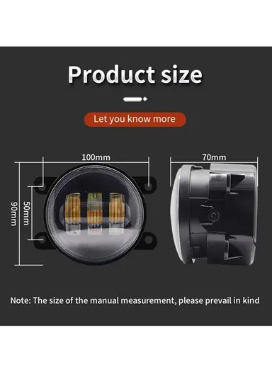 30W 2Pcs for Wrangler / CJ-5 / CJ-7 / CJ-8 SUV LED Fog Light White+Yellow Two Color Headlight Modified Front Fog Lamp