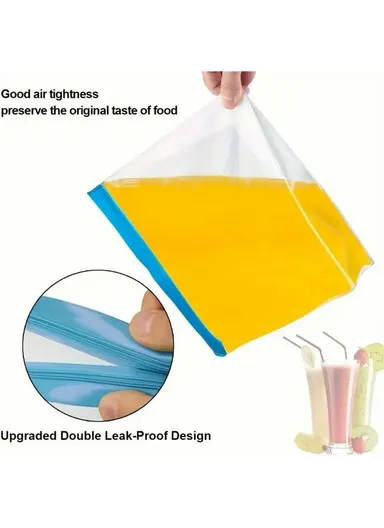 3Pcs / Set S+M+L Kitchen Refrigerator Storage Bag PEVA Food Fresh-Keeping Sealing Pouch (BPA-Free, No FDA Certified)