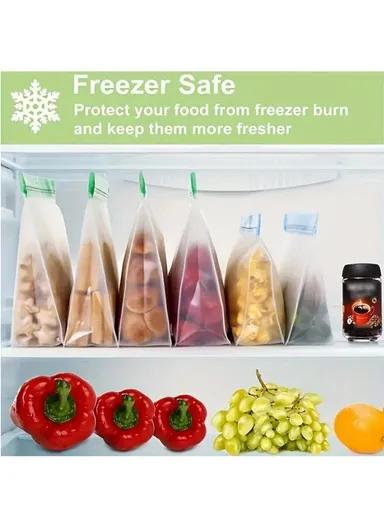 3Pcs / Set S+M+L Kitchen Refrigerator Storage Bag PEVA Food Fresh-Keeping Sealing Pouch (BPA-Free, No FDA Certified)