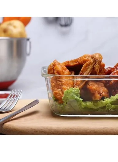 24Pcs Microwave Oven Food Storage Containers Set Borosilicate Glass Fresh Keeping Box - Black