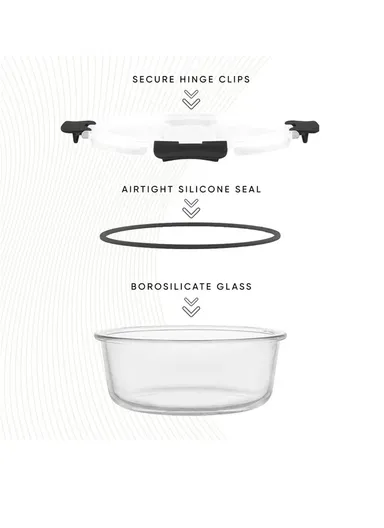 24Pcs Microwave Oven Food Storage Containers Set Borosilicate Glass Fresh Keeping Box - Black