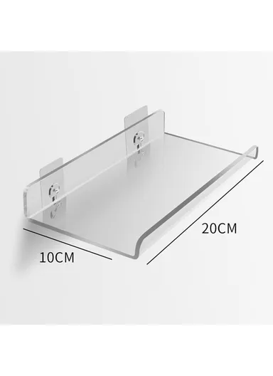 20x10x4cm Transparent Acrylic U-Shaped Display Storage Rack Punch-Free Bathroom Wall Storage Shelf