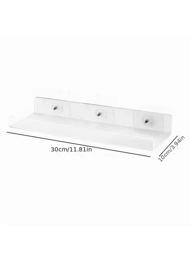 30x10x4cm Transparent Acrylic U-Shaped Display Storage Rack Punch-Free Bathroom Wall Storage Shelf