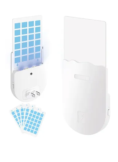 Fly Insect Trap Plug-in Mosquito Killer Gnat Moth Catcher Fly Tapper UV Attractant Catcher, EU Plug 1800 - White